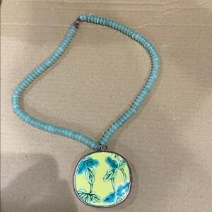 Asian Porcelain Pendant Necklace